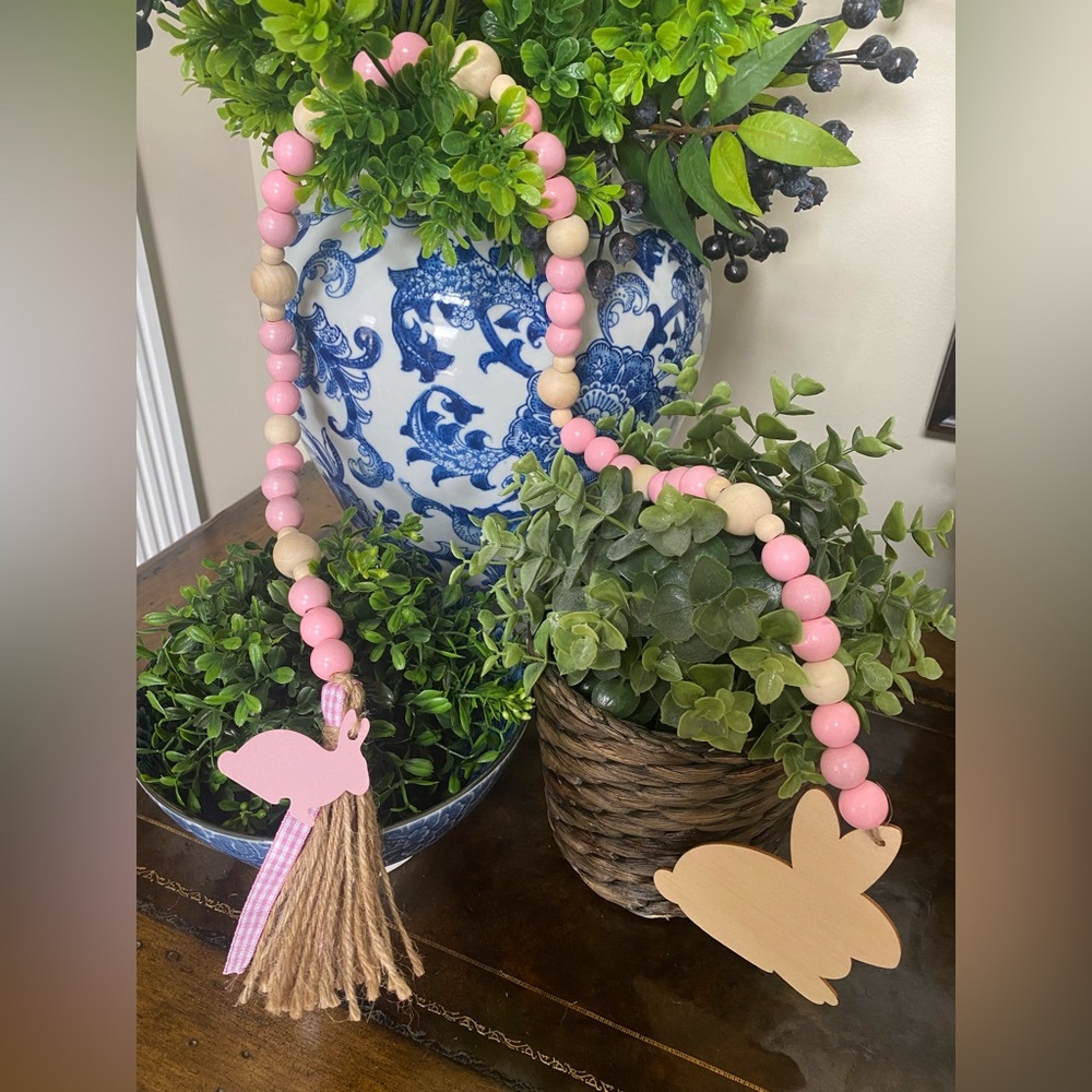 Wood bead garland